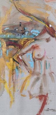 H παραλία (I paralía) The Beach by Sonia Di Bella, Painting, Oil on canvas
